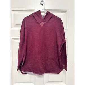 The North Face Womens Burgundy Heathered Pullover Hoodie Sweatshirt Medium